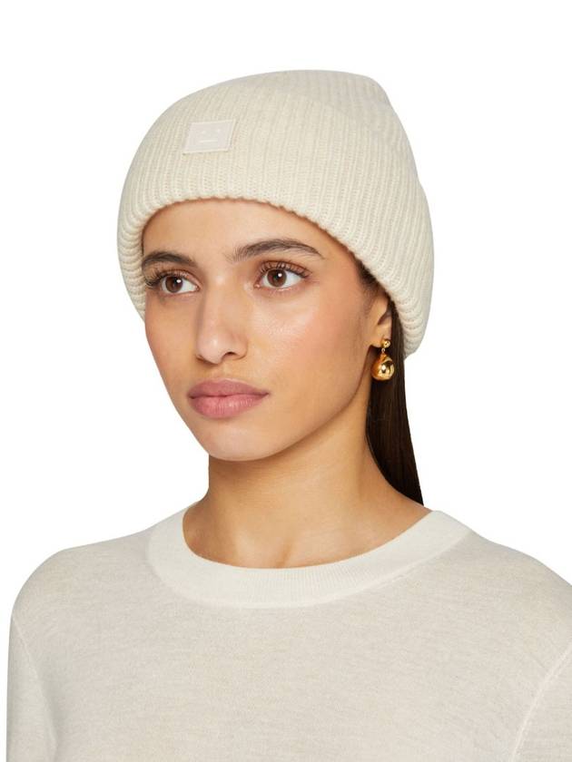 Small Face Logo Beanie Oatmeal Melange - ACNE STUDIOS - BALAAN 8