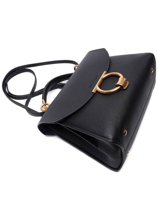 Gancini Small Tote Bag Black - SALVATORE FERRAGAMO - BALAAN 6