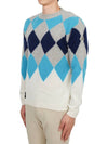 Argyle Wool Cashmere Knit Top Grey Blue - MONCLER - BALAAN 3