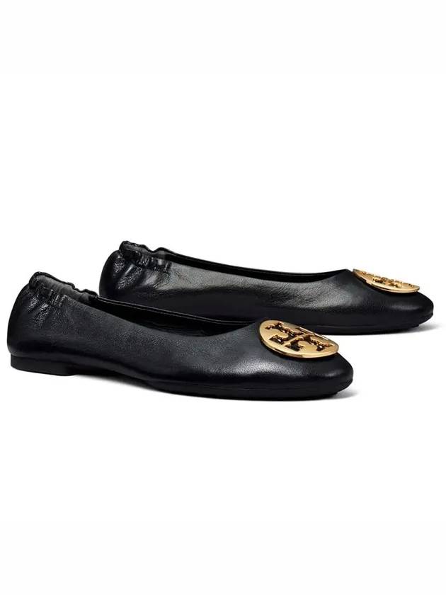 Logo Leather Ballerina Flat Black - TORY BURCH - BALAAN 2