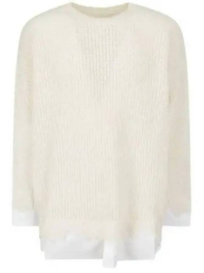 Layered Distressed Crochet Knit Top Butter - MAISON MARGIELA - BALAAN 2