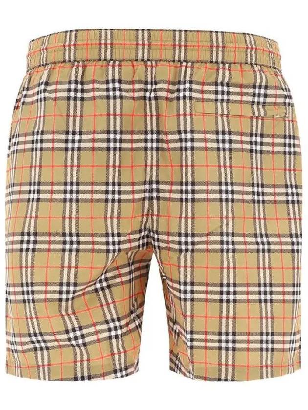 Men's Small Scale Check Drawstring Swim Shorts Beige - BURBERRY - BALAAN 4