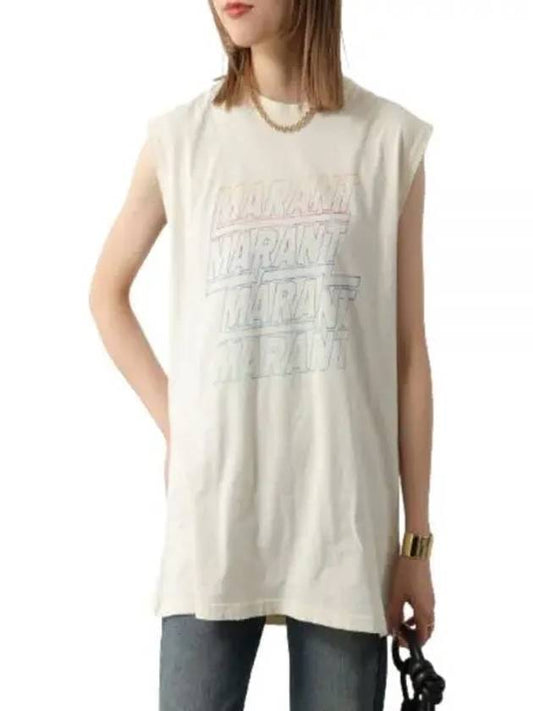 Yvan Logo Cotton Sleeveless Ecru - ISABEL MARANT - BALAAN 2