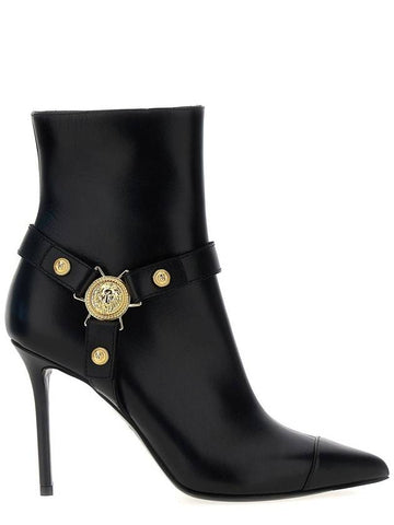 Balmain 'Eva' Black Leather Ankle Boots - BALMAIN - BALAAN 1