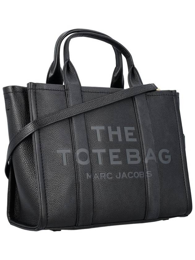 Logo Medium Leather Tote Bag Black - MARC JACOBS - BALAAN 3