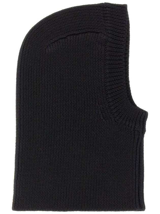 Rib Wool Large Balaclava Black - SAINT LAURENT - BALAAN 3