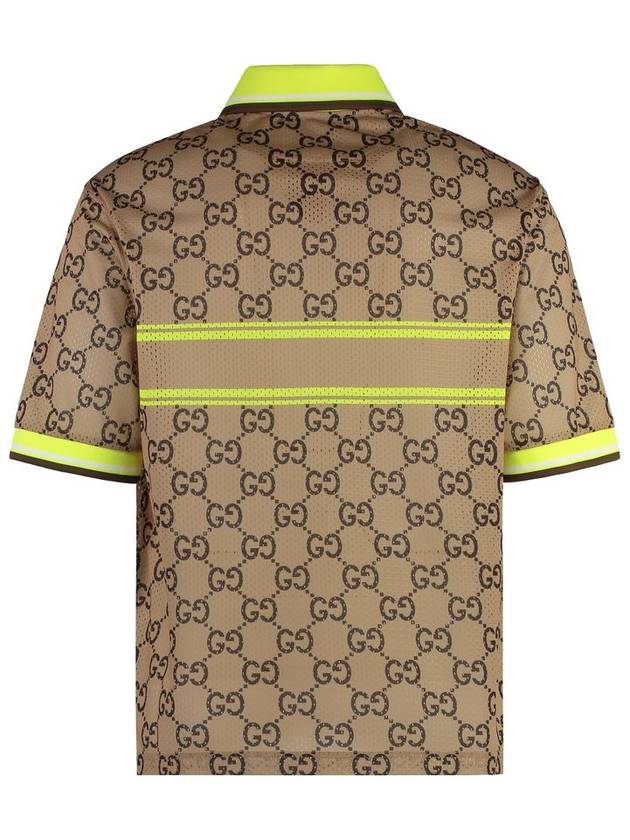 GG Print Polo Shirt Beige Ebony - GUCCI - BALAAN 2