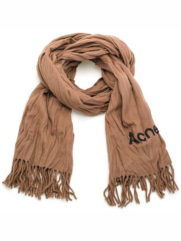 Studios Crinkle Wool Scarf Brown - ACNE STUDIOS - BALAAN.