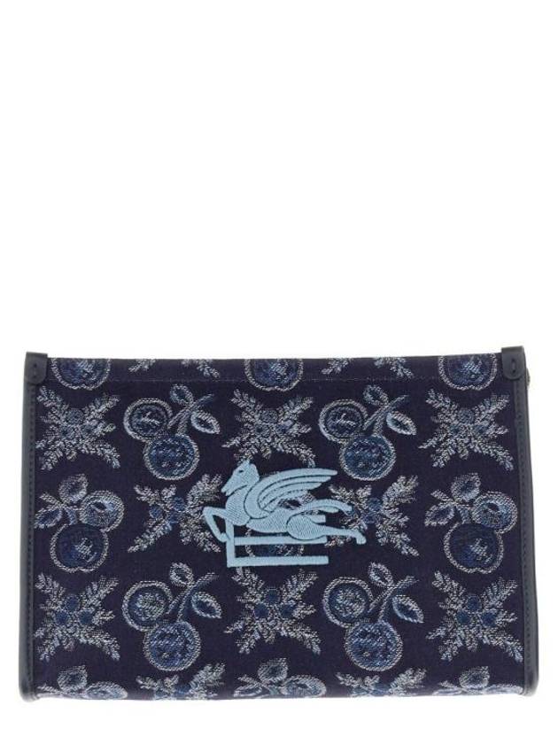 Embroidered Logo Pouch Bag Blue - ETRO - BALAAN 2