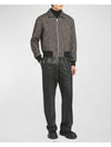 Pied De Poule Blouson Zip Up Jacket Black Charcoal - BOTTEGA VENETA - BALAAN 6