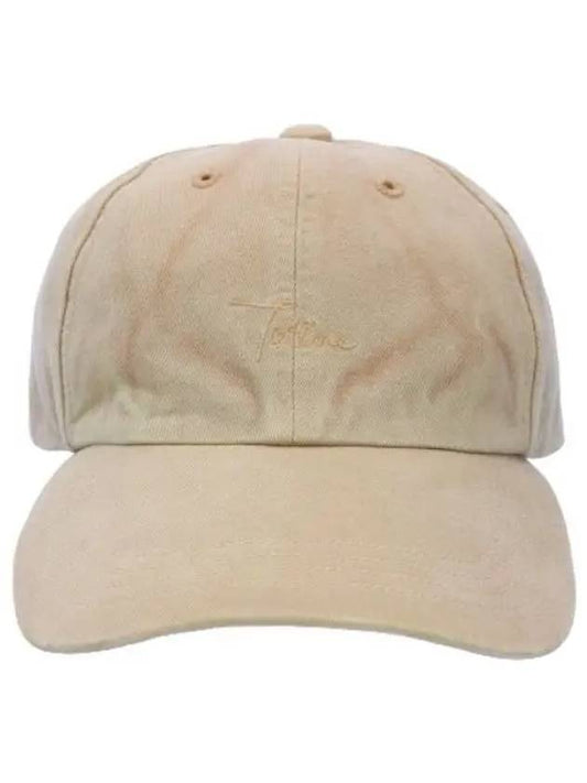 Logo embroidered baseball cap beige hat - TOTEME - BALAAN 1