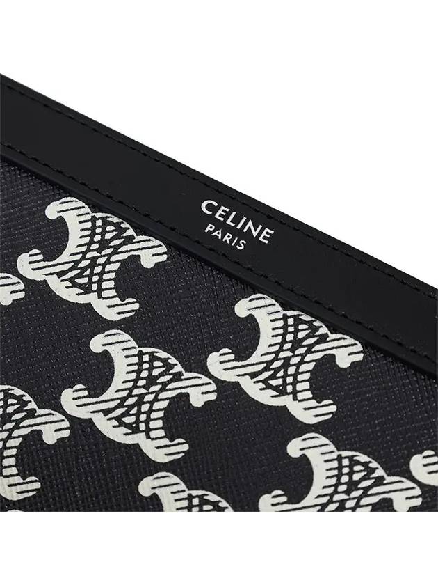 Strap Triomphe Canvas Two-Tone Calfskin Pouch Bag Black - CELINE - BALAAN 3