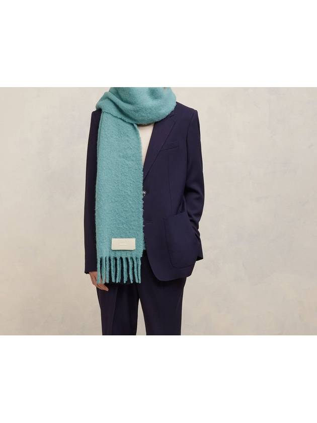 logo patch muffler scarf aquamarine - AMI - BALAAN 3