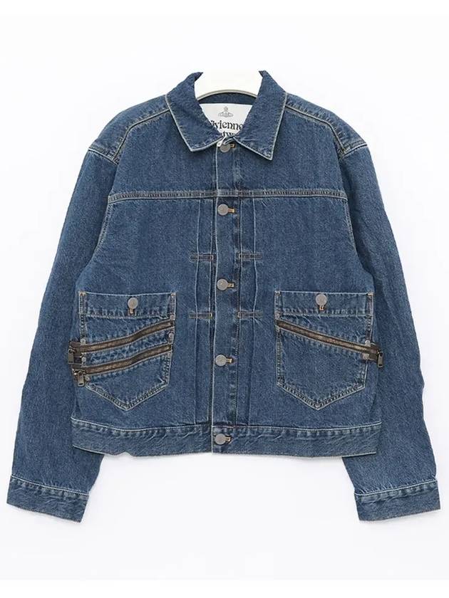 Spray ORB Marlene Denim Jacket Blue - VIVIENNE WESTWOOD - BALAAN 3