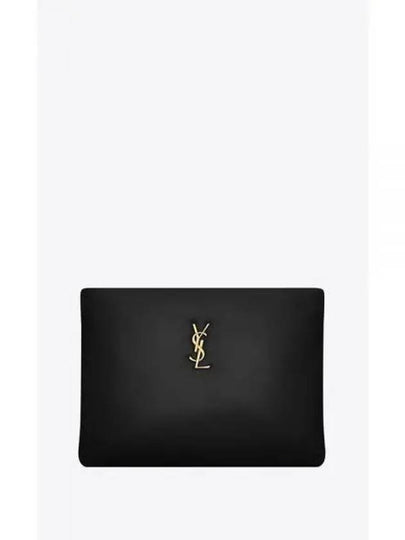 Large Calypso Zipped Clutch Bag Black - SAINT LAURENT - BALAAN 2