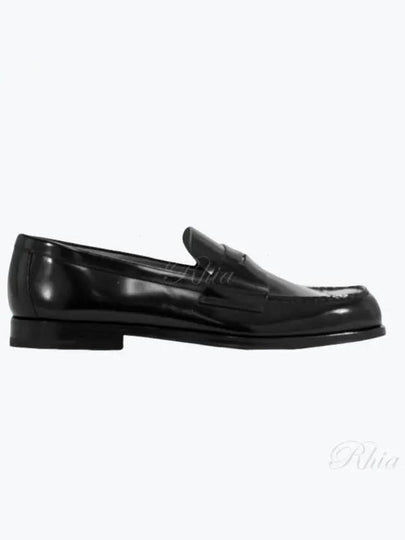 Brushed Leather Loafers Black - PRADA - BALAAN 2