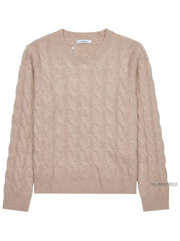 Women's Edipo Cable Cashmere Knit Top Beige - MAX MARA - BALAAN 9