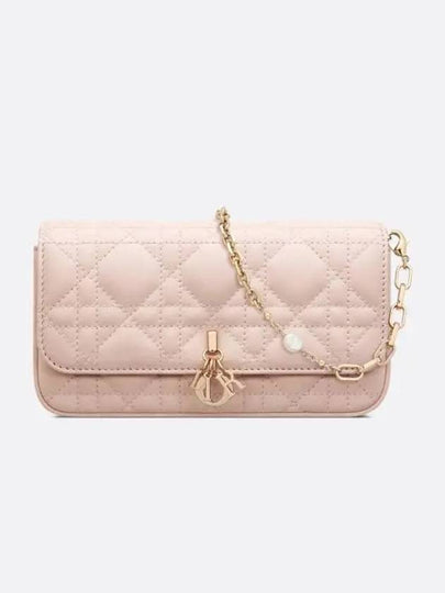 Phone Chain Cannage Lambskin Pouch Bag Pink - DIOR - BALAAN 2