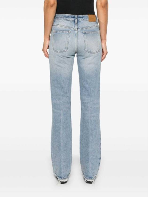 Low Rise Denim Straight Jeans Blue - SAINT LAURENT - BALAAN 3