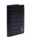 Monogram Crocodile Card Passport Wallet Black - SAINT LAURENT - BALAAN 5