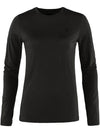 Women's Abisko Wool Long Sleeve T-Shirt Black - FJALL RAVEN - BALAAN 2