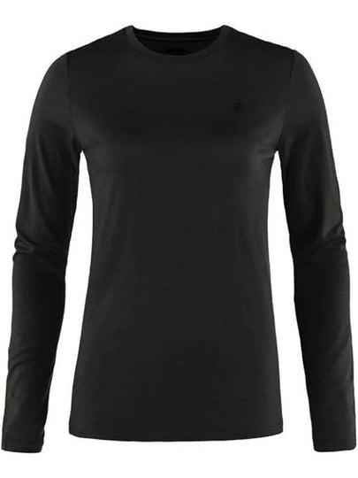 Women's Abisko Wool Long Sleeve T-Shirt Black - FJALL RAVEN - BALAAN 2