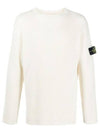 Compass Patch Crew Neck Knit Top White - STONE ISLAND - BALAAN 2