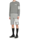 Milano Stitch 4-Bar Boxy Crew Neck Pullover Knit Top Grey - THOM BROWNE - BALAAN 3