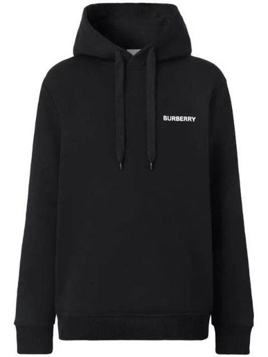 EKD Print Cotton Blend Hoodie Black - BURBERRY - BALAAN 1