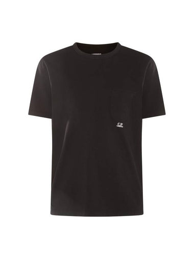 24/1 Jersey Garment Dyed Pocket Short Sleeve T-Shirt Black - CP COMPANY - BALAAN 1