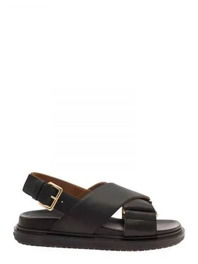 Fussbet Leather Sandals Black - MARNI - BALAAN 2