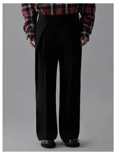 Core wool one tuck slacks black domestic product - JUUN.J - BALAAN 1