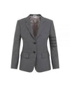 Women's Diagonal Stripe Single Breasted Wool Blazer Jacket Grey - THOM BROWNE - BALAAN 2