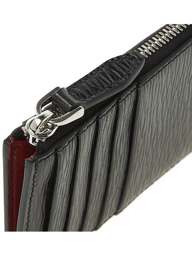 Gancini Zipper Card Wallet Black - SALVATORE FERRAGAMO - BALAAN 9