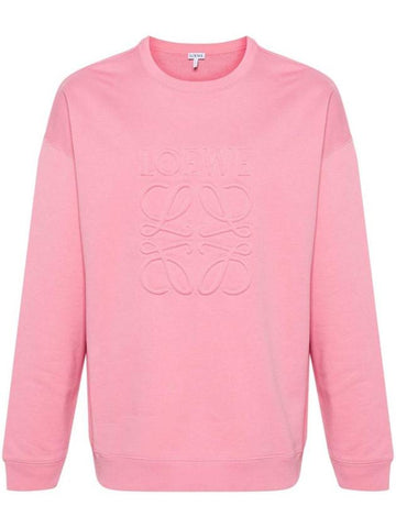 Debossed Anagram Cotton Sweatshirt Pink - LOEWE - BALAAN 1