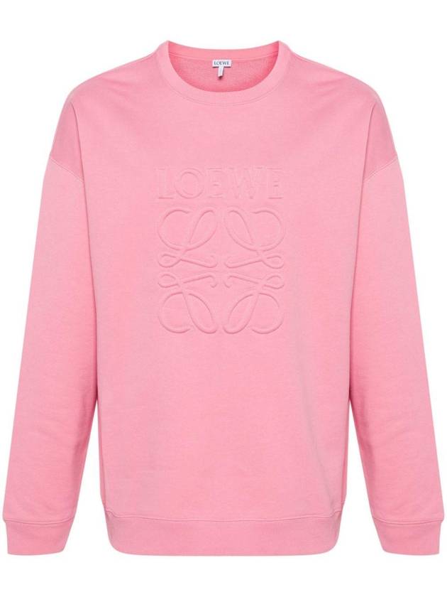 Debossed Anagram Cotton Sweatshirt Pink - LOEWE - BALAAN 1