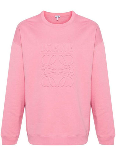 Debossed Anagram Cotton Sweatshirt Pink - LOEWE - BALAAN 1