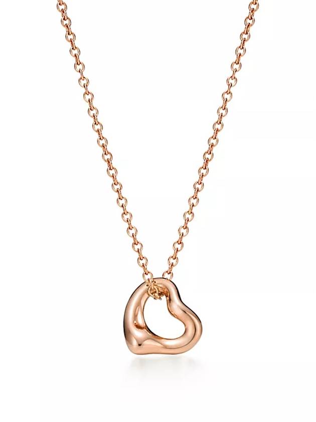 Open Heart Pendant Necklace Rose Gold - TIFFANY & CO. - BALAAN 2