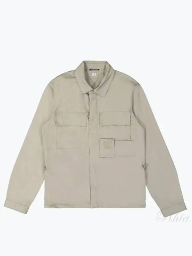 Metropolis Series Gabardine Pocket Long Sleeve Shirt Silver Sage - CP COMPANY - BALAAN 2