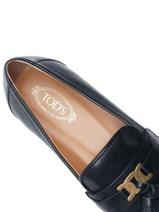 Tassel Embellished Leather Loafers Black - TOD'S - BALAAN 6