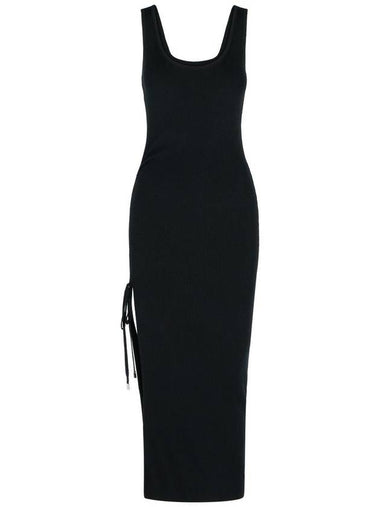 Michael Kors 'Ruched' Black Wool Blend Dress - MICHAEL KORS - BALAAN 1