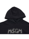 Women's Rhinestone Logo Hooded Top Black - MSGM - BALAAN.