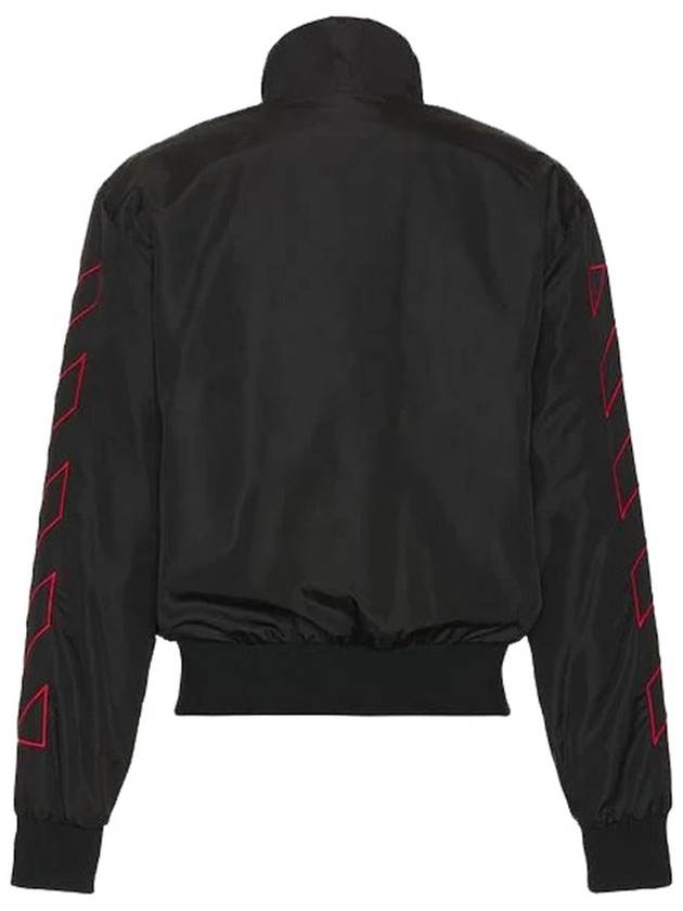 Embroidered Logo Bomber Jacket Black - OFF WHITE - BALAAN 3