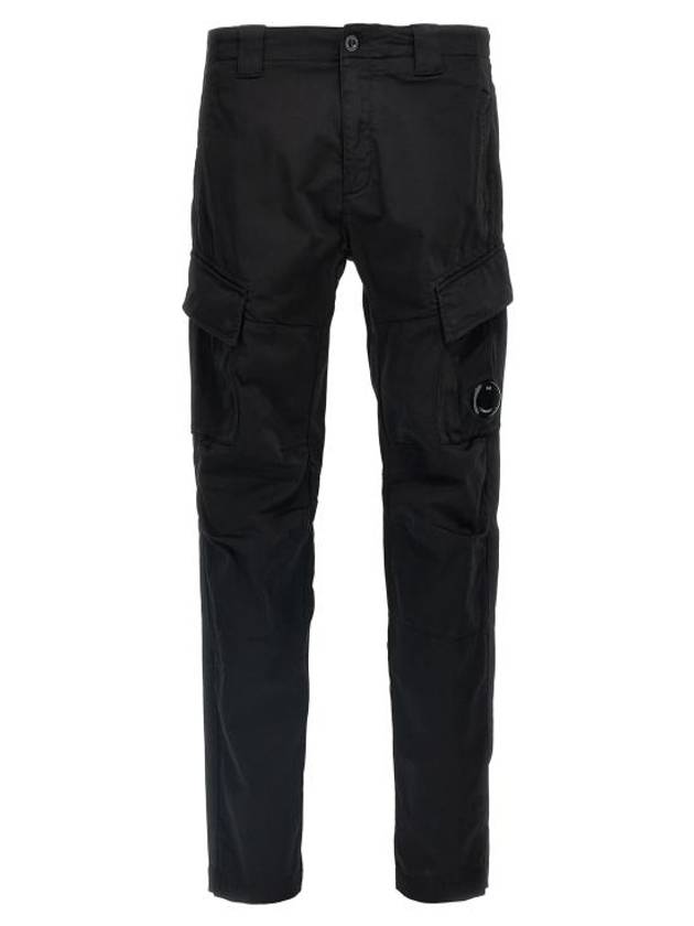 Stretch Sateen Cargo Lens Straight Pants Black - CP COMPANY - BALAAN 1