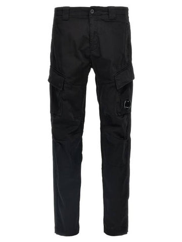 Logo Cargo Straight Pants Black - CP COMPANY - BALAAN 1