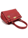 38H9CADS2L Scarlet Red Pebble Leather Edison Medium Satchel Shoulder Bag - MICHAEL KORS - BALAAN 3