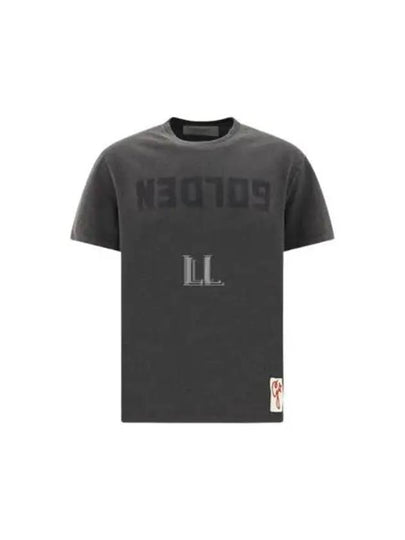 Golden Lettering Cotton Short Sleeve T-Shirt Grey - GOLDEN GOOSE - BALAAN 2