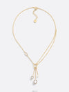 Women PETIT CD Pearl Chain Necklace Gold N3048WOMCY D03S - DIOR - BALAAN 2