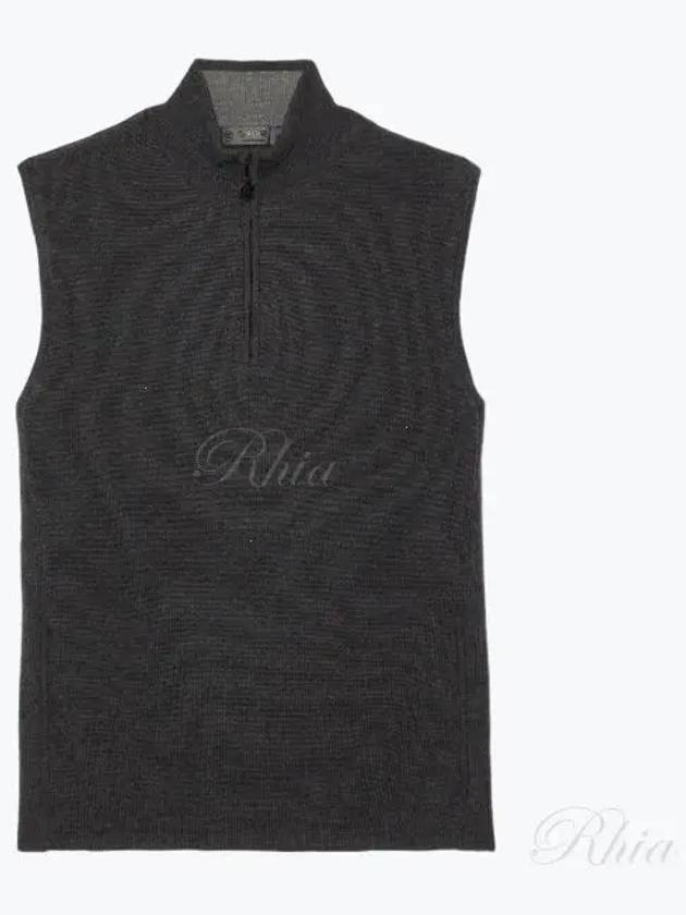 Men'S Neck Zip Merino Wool Dunes Vest Dark Grey - G/FORE - BALAAN 2