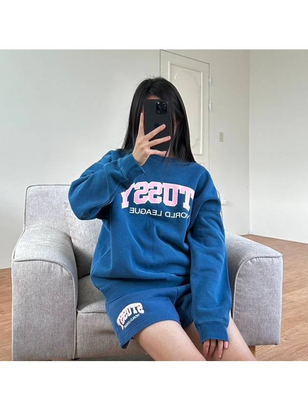 AU Australian World League Sweatshirt ST135301 Pigment Blue WOMENS - STUSSY - BALAAN 1